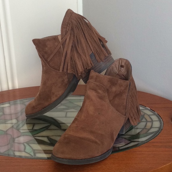 Faded Glory Shoes - fringe ankle boots